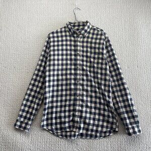 Jack & Jones Mens Flannel Shirt Large Black Gingham Westerns Cowboy Lumberjack